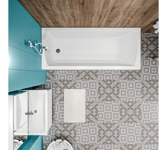 Акриловая ванна Marka One MODERN 165x70 прямоугольная белая 01мод16570