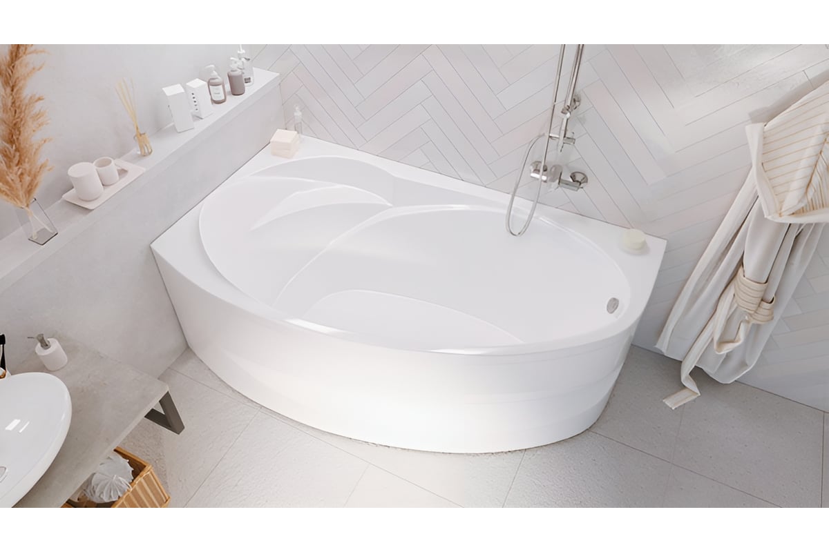 Акриловая ванна Marka One JULIANNA 170x100 асимметричная левая белая 01дж1410л - выгодная цена, отзывы, характеристики, фото - купить в Москве и РФ
