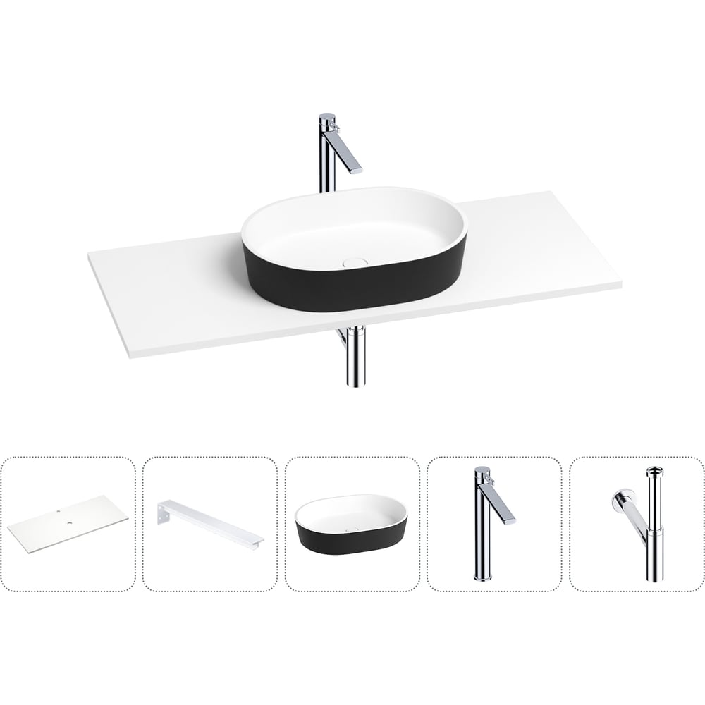 Раковина-столешница для ванной Wellsee Le.premier в наборе 5 в 1 ...