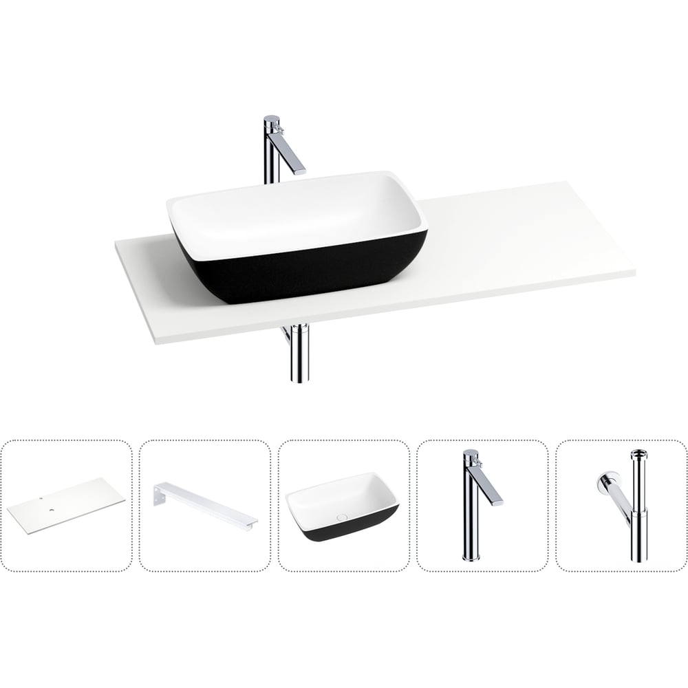 Раковина Wellsee La.chance в наборе 5 в 1: раковина из камня с ...