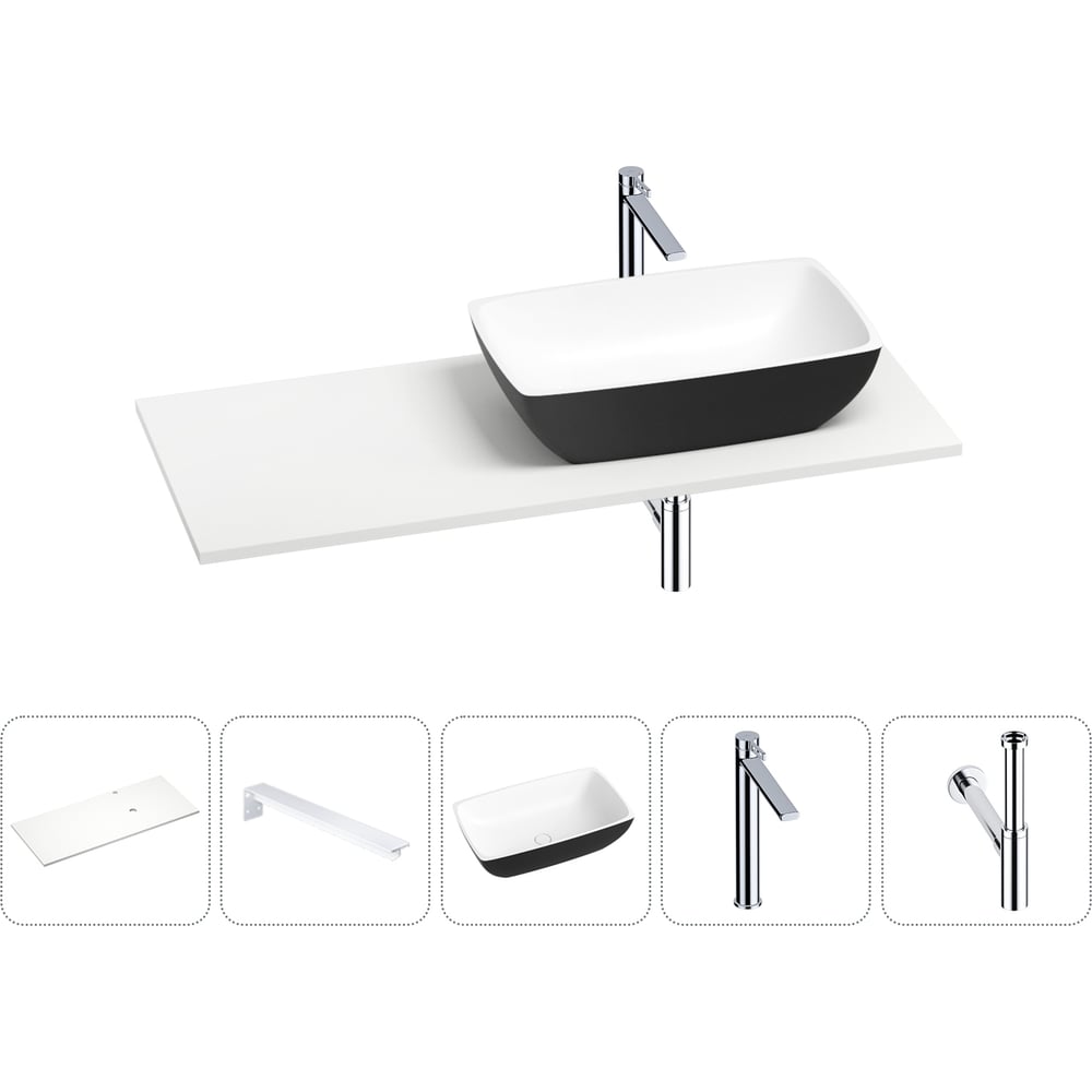 Раковина Wellsee La.chance в наборе 5 в 1: раковина из камня с ...