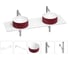 Раковина-столешница Wellsee Le.charme в наборе 5 в 1: две раковины из камня с подвесной столешницей 150 см (цвет матовый пурпурно-красный/матовый белый), кронштейны, смесители, сифоны 202006303 1