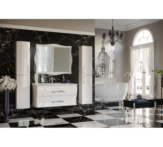 Тумба с раковиной Aima Amethyst 100 White У40390