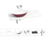 Раковина Wellsee Le.huit.mars в наборе 6 в 1: раковина из камня с подвесной столешницей 120 см (цвет матовый пурпурно-красный/матовый белый), кронштейны, смеситель, сифон 202007653 1