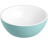 Накладная раковина для ванной Wellsee La.lune : раковина из искусственного камня для ванной (цвет внутренних стенок матовый белый, цвет внешних стенок матовый бирюзовый) 214605000