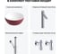 Накладная раковина для ванной Wellsee La.lune в наборе 4 в 1: раковина из камня (цвет матовый пурпурно-красный/матовый белый), высокий смеситель, сифон, угловые вентили 2 шт. 202000114 9