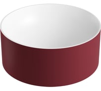 Накладная раковина для ванной Wellsee Le.charme : раковина из искусственного камня для ванной (цвет внутренних стенок матовый белый, цвет внешних стенок матовый пурпурно-красный) 214703000