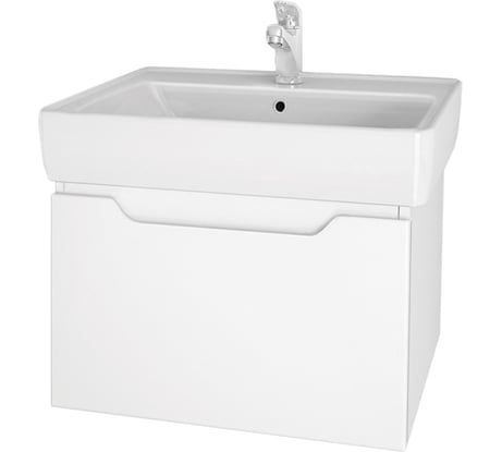 Подвесная тумба с раковиной Dreja tiny, 60 см,1 ящик, белый глянец - 99.0902-641785 99.0902K