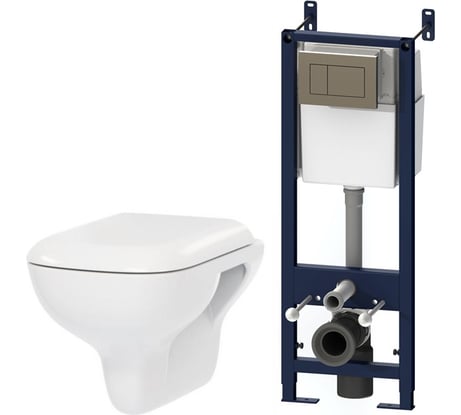 Комплект инсталляция с подвесным унитазом AM.PM Like FlashClean с клавишей глянц хром IS3801700