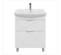 Тумба напольная для ванной комнаты Sanstar линни 70 белая с раковиной клермонт 70 (комплект) 416.1-1.4.1.ККЛЕ