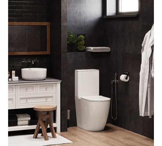 Напольный унитаз-компакт Cerutti SPA bella безободковый сиденье с микролифтом 8709