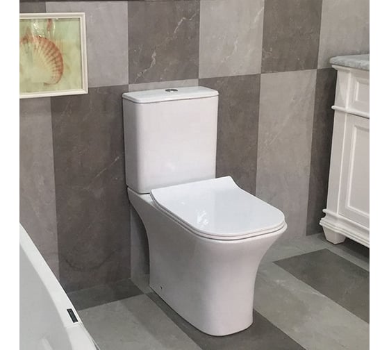 Напольный унитаз-компакт Cerutti SPA vettore mw ct матовый безободковый, сиденье с микролифтом 9240
