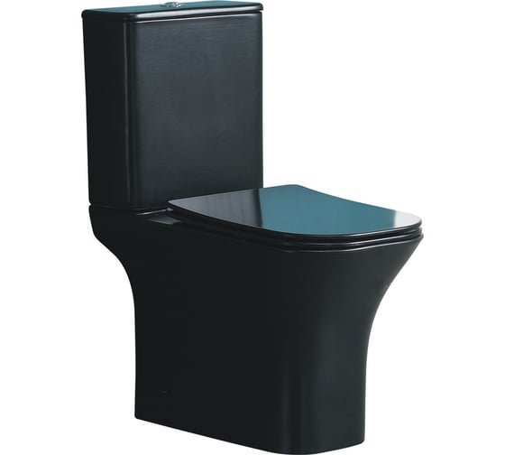 Напольный унитаз-компакт Cerutti SPA vettore mb ct черный матовый, безободковый, сиденье с микролифтом 9241 1