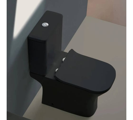 Напольный унитаз-компакт Cerutti SPA vettore mb ct черный матовый, безободковый, сиденье с микролифтом 9241