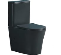 Напольный унитаз-компакт Cerutti SPAadige mb ct черный матовый, безободковый сиденье с микролифтом  9244