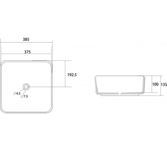 Накладная раковина ABBER Rechteck белая матовая AC2211MW