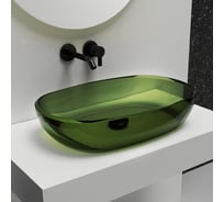 Накладная прозрачная раковина ABBER Kristall зеленая AT2805Emerald
