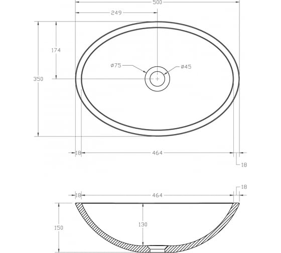Накладная прозрачная раковина ABBER Kristall AT2802Onyx