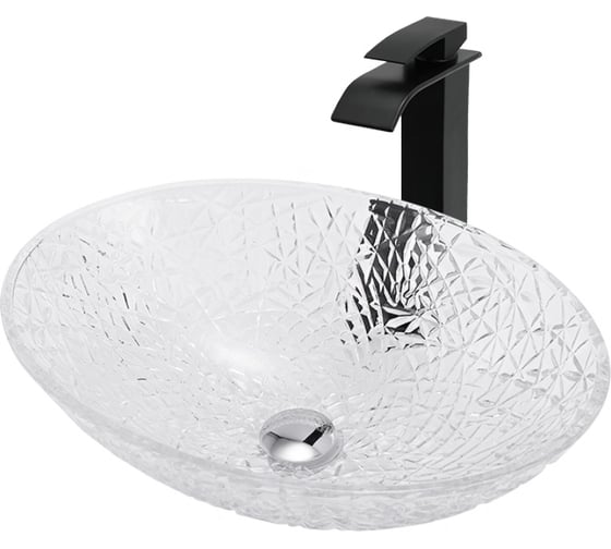 Накладная стеклянная раковина ABBER Glas прозрачная AK2303
