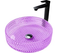 Накладная стеклянная раковина ABBER Glas фиолетовая AK2301P
