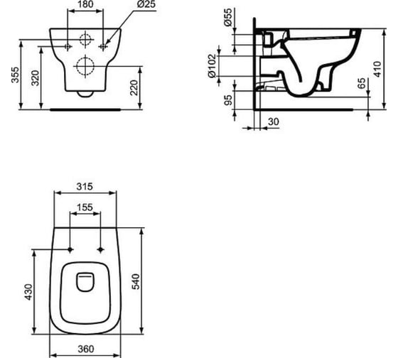 Чаша для унитаза подвесного Ideal Standard Esedra T281401