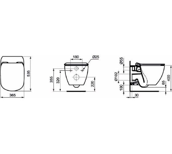 Чаша для унитаза подвесного Ideal Standard Tesi T007901