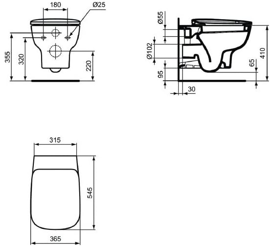 Чаша для унитаза подвесного Ideal Standard Esedra AquaBlade T386001