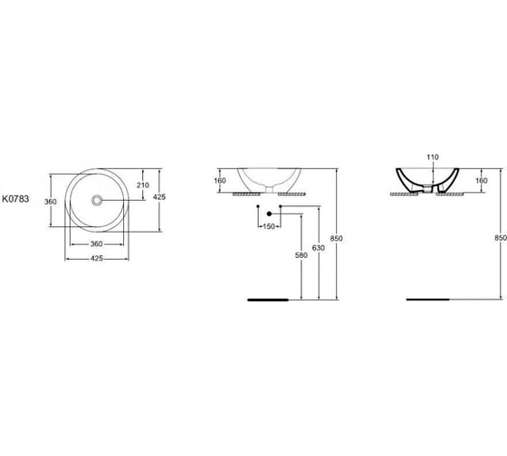 Рукомойник Ideal Standard Strada 45 см K078301
