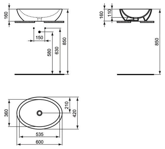 Раковина Ideal Standard Strada 60 см K078401