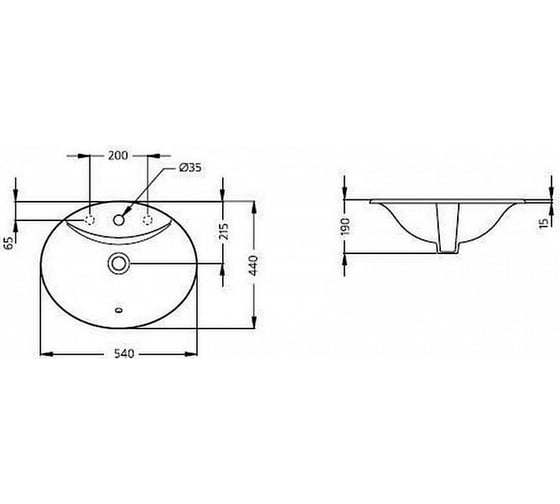 Встраиваемая раковина Ideal Standard Oceane W306301