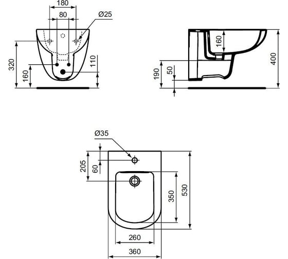 Подвесное биде Ideal Standard Tempo T510001