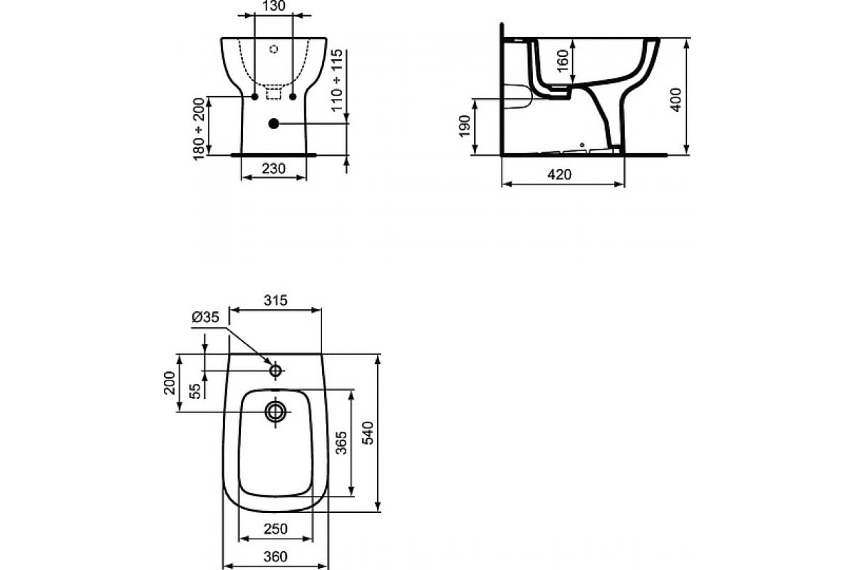 Напольное биде Ideal Standard Esedra T281301 - выгодная цена, отзывы ...