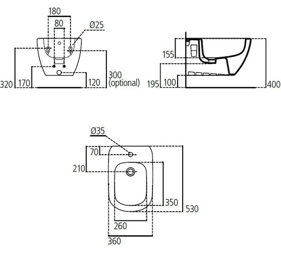 Подвесное биде Ideal Standard Tesi T355201