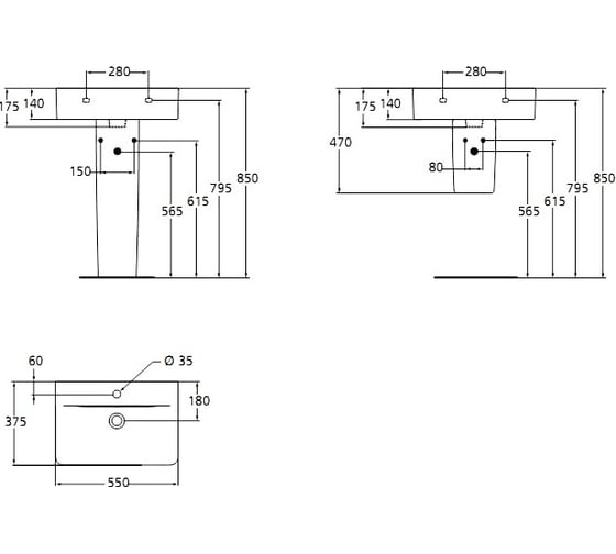 Раковина Ideal Standard Connect Cube 55 см E788601