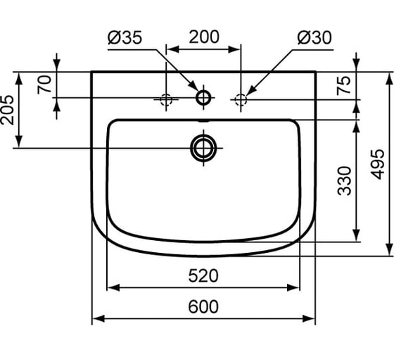 Раковина Ideal Standard Tempo 60 см T056401