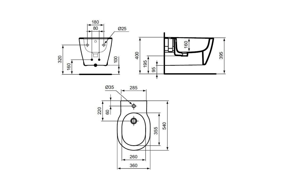 Подвесное биде Ideal Standard Connect E772201 - выгодная цена, отзывы ...