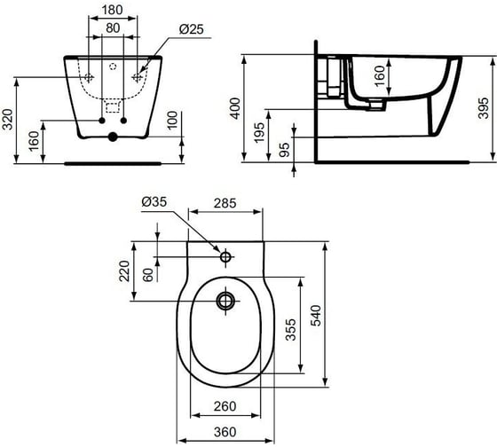Подвесное биде Ideal Standard Connect E772201