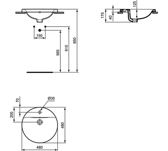 Рукомойник Ideal Standard Connect 48 см E504201