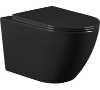 Подвесной унитаза ABBER Bequem черный матовый, безободковый AC1103MB
