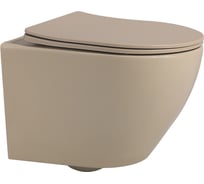 Подвесной унитаза ABBER Bequem бежевый матовый, безободковый AC1100MBB