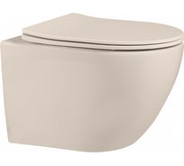 Подвесной унитаза ABBER Bequem светло-бежевый матовый, безободковый AC1101MBE