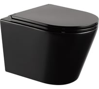 Подвесной унитаза ABBER Bequem черный матовый, безободковый AC1102MB