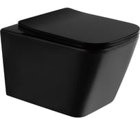 Подвесной унитаз ABBER Rechteck черный матовый, безободковый AC1200MB
