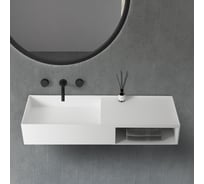 Подвесная тумба с раковиной ABBER Stein белая матовая AS2649-1.2