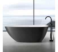 Ванна из искусственного камня ABBER Dortmund черно-белая матовая AM9911BW
