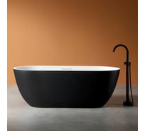 Ванна из искусственного камня ABBER Frankfurt черно-белая матовая AM9941BW