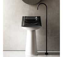 Отдельностоящая прозрачная раковина ABBER Kristall белый/черный AT2706White-Onyx