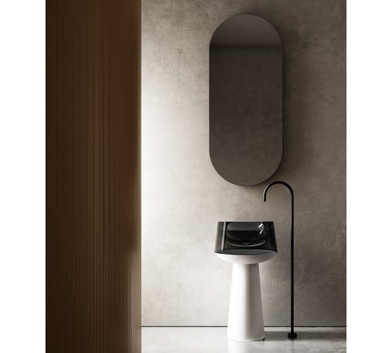 Отдельностоящая прозрачная раковина ABBER Kristall белый/черный AT2706White-Onyx