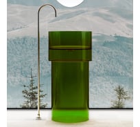 Отдельностоящая прозрачная раковина ABBER Kristall зеленая AT2701Emerald-H