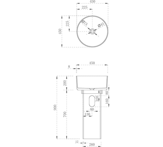 Отдельностоящая прозрачная раковина ABBER Kristall оливковая AT2702Vesuvian-H